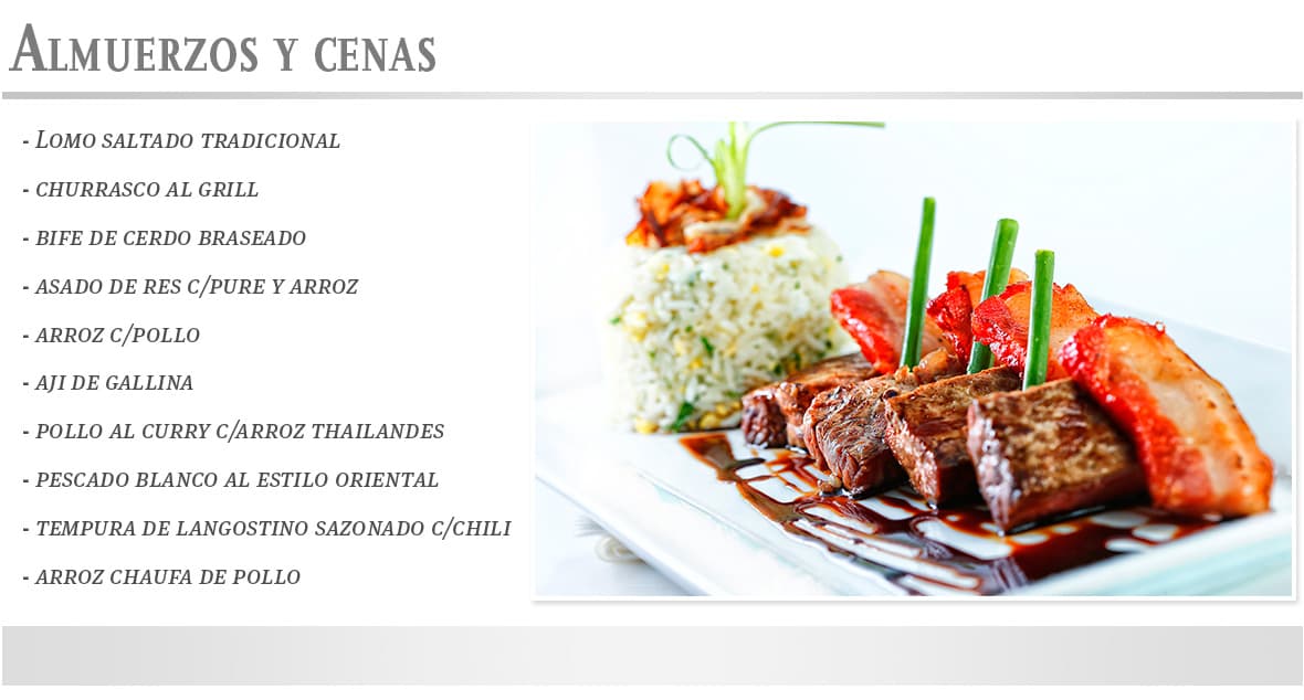 Carta de Almuerzos y Cenas — Hotel Ginebra